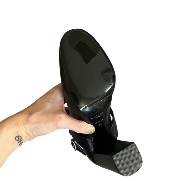 Saint Laurent Babies 90 Leather Cross Strap Ankle Boots Booties Black 38/ 8 - Picture 6 of 10